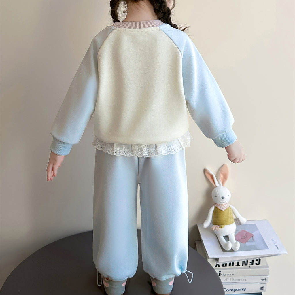 Sweet & Cute Autumn 2-Piece Girls' Pants Suit, Ages 2-9 | Color: Blue | Image 3