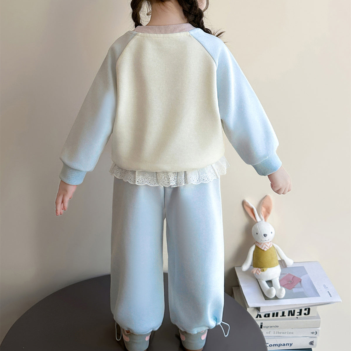 Sweet & Cute Autumn 2-Piece Girls' Pants Suit, Ages 2-9 | Color: Blue | Image 3