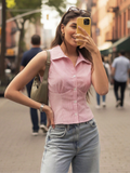Minimalist Summer Blouse | Color: Pink | Image 1