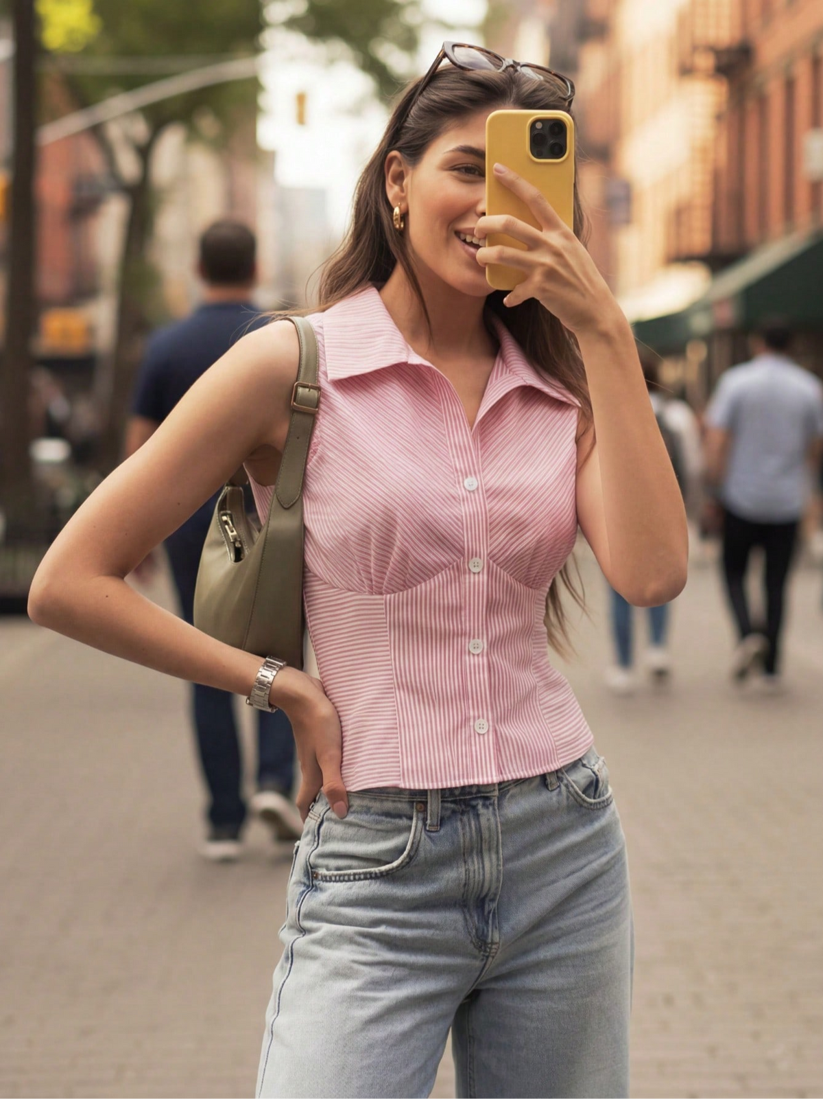 Minimalist Summer Blouse | Color: Pink | Image 1
