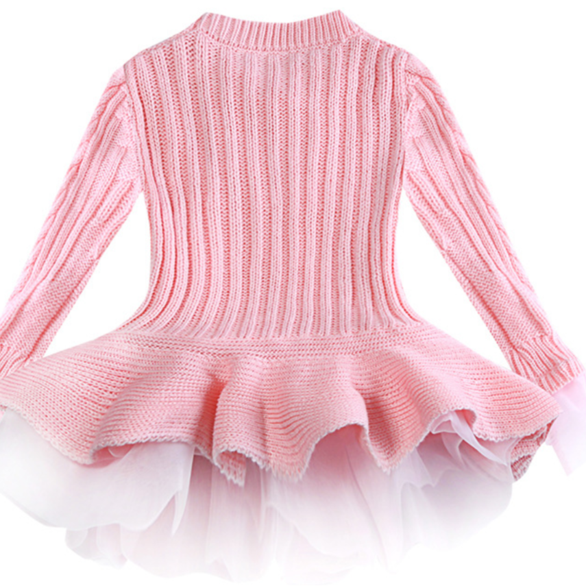 Elegant Winter Girls' Sweater, Ages 2-9 | Color: Pink | Image 3