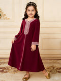 Modern Chic All-Season Elegant Spring Girls' National Costume, Ages 2-5 | Color: Red | Image 1