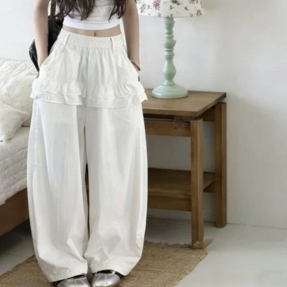 Casual Sporty Spring Girls' Casual Pants, Ages 4-14 | Color: Beige | Image 1