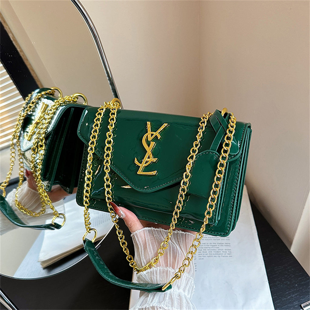 Modern Chic All-Season PU/Artificial Leather/Microfiber Leather, Patent Leather/Glossy Women's Handbags Other Bags | Color: Green | Image 1