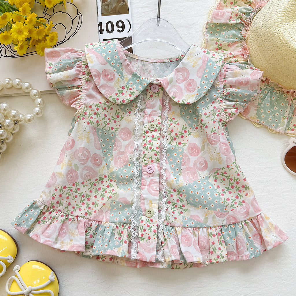 Casual Sporty Summer 3-Piece Girls' Dress Suit, Ages 2-9 | Color: Pink | Image 3