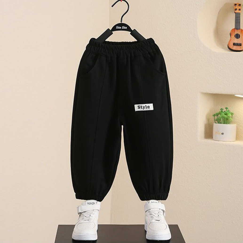 Casual Sporty Autumn 2-Piece Boys' Pants Suit, Ages 2-9 | Color: Black | Image 2