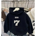 Casual Sporty Autumn Boys' Hoodie, Ages 3-13 | Color: Black | Image 1