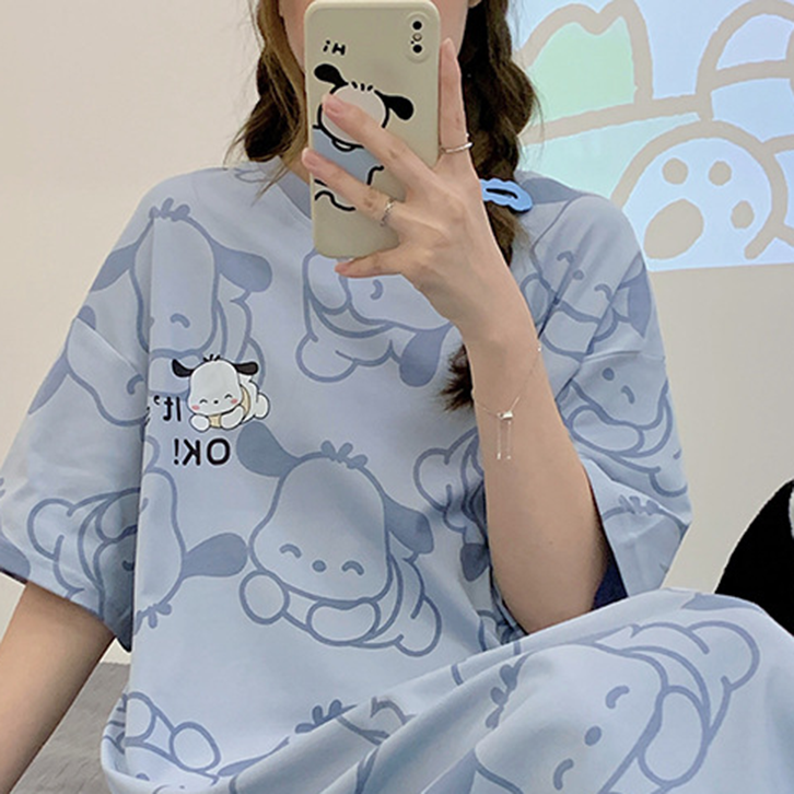 Sweet Feminine Summer Women 's Short  Sleeve Sleep Dress | Color: Style 3 | Image 2
