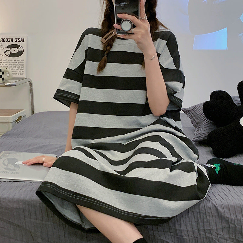 Sweet Feminine Summer Women 's Short  Sleeve Sleep Dress | Color: Style 4 | Image 1