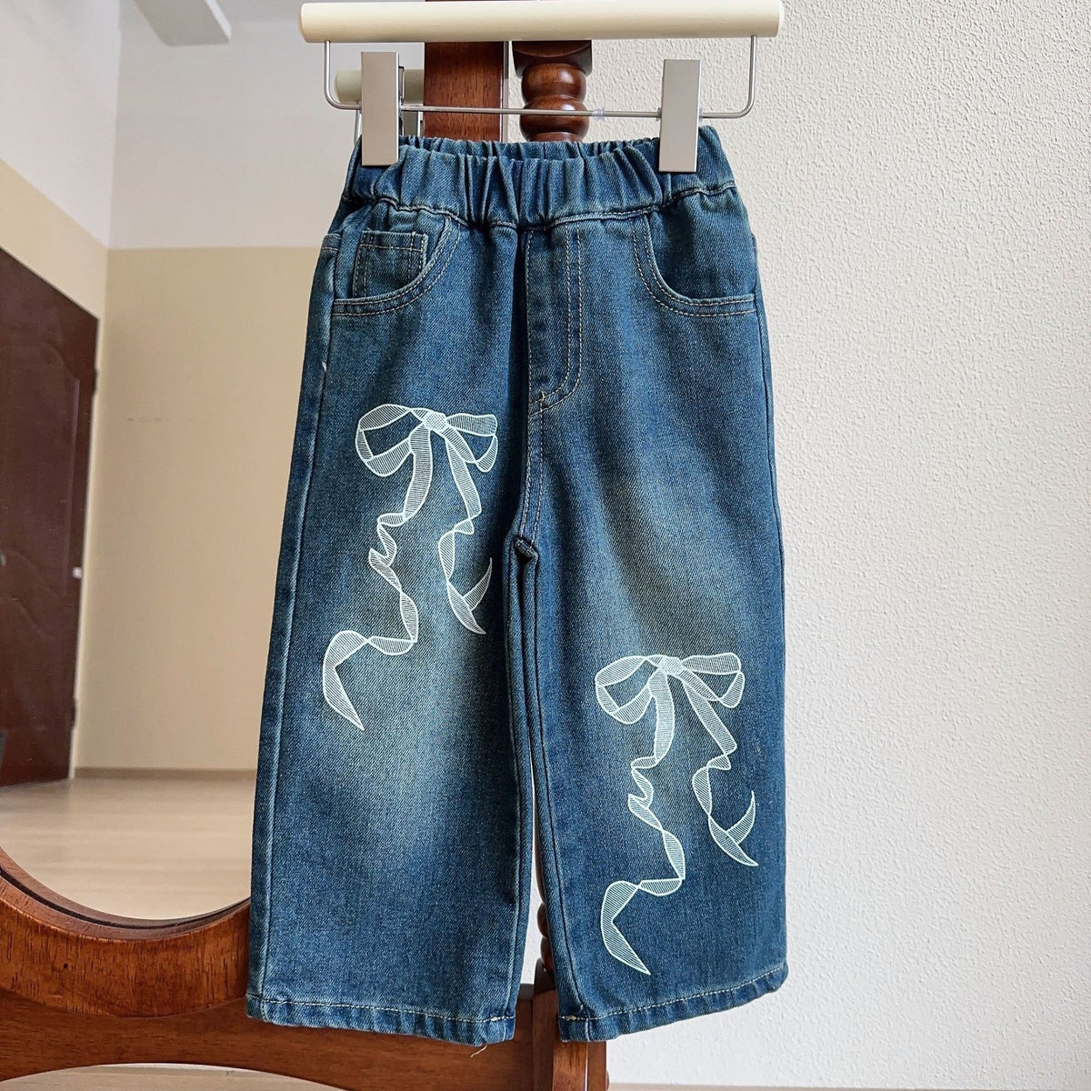 Modern Chic Trendy All-Season Girls' Straight Pants, Ages 2-9 | Color: Blue | Image 1