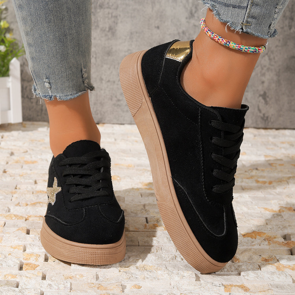 Modern Chic All-Season PU/Artificial Leather/Microfiber Leather Women's Skate Shoes | Color: Black | Image 2