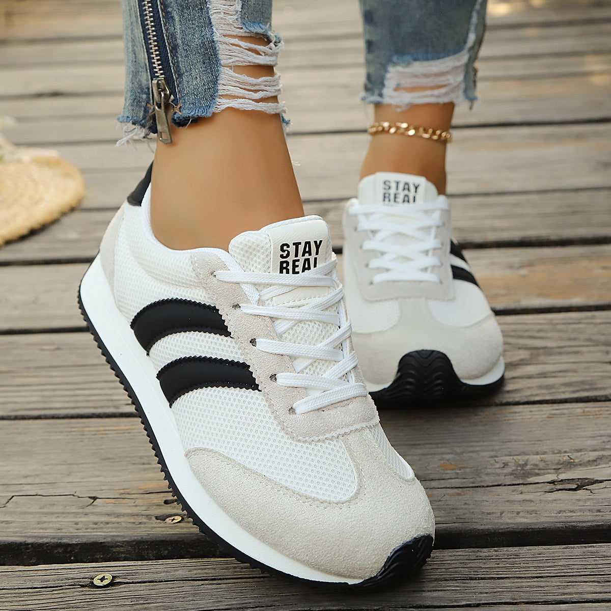 Modern Chic All-Season PU/Artificial Leather/Microfiber Leather Women's Fashion Sneaker | Color: Grey | Image 1