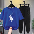 Modern Chic All-Season Minimalist Summer 2-Piece Boys' Pants Suit, Ages 3-14 | Color: Blue | Image 1
