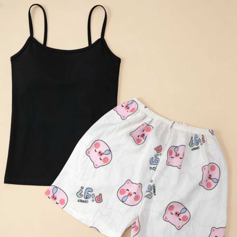 Sweet Feminine Summer 2 Pcs Women 's Sleeveless Sleep Set | Color: Style 2 | Image 2