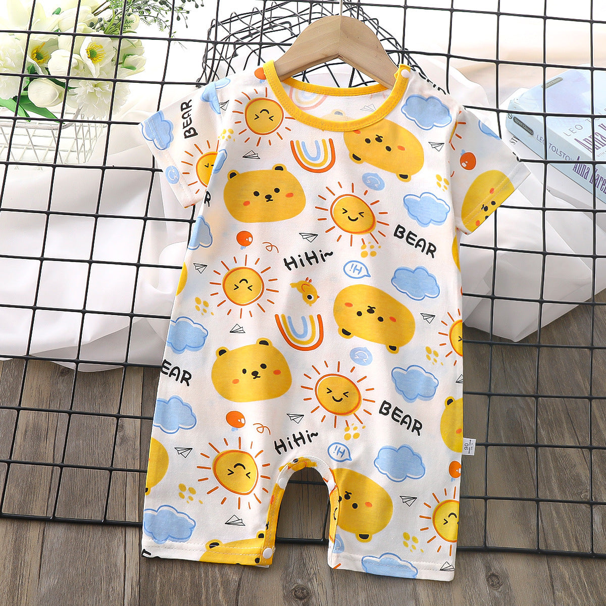 Minimalist Summer Unisex Baby Jumpsuit, Ages 1-24 Months | Color: Style 1 | Image 1