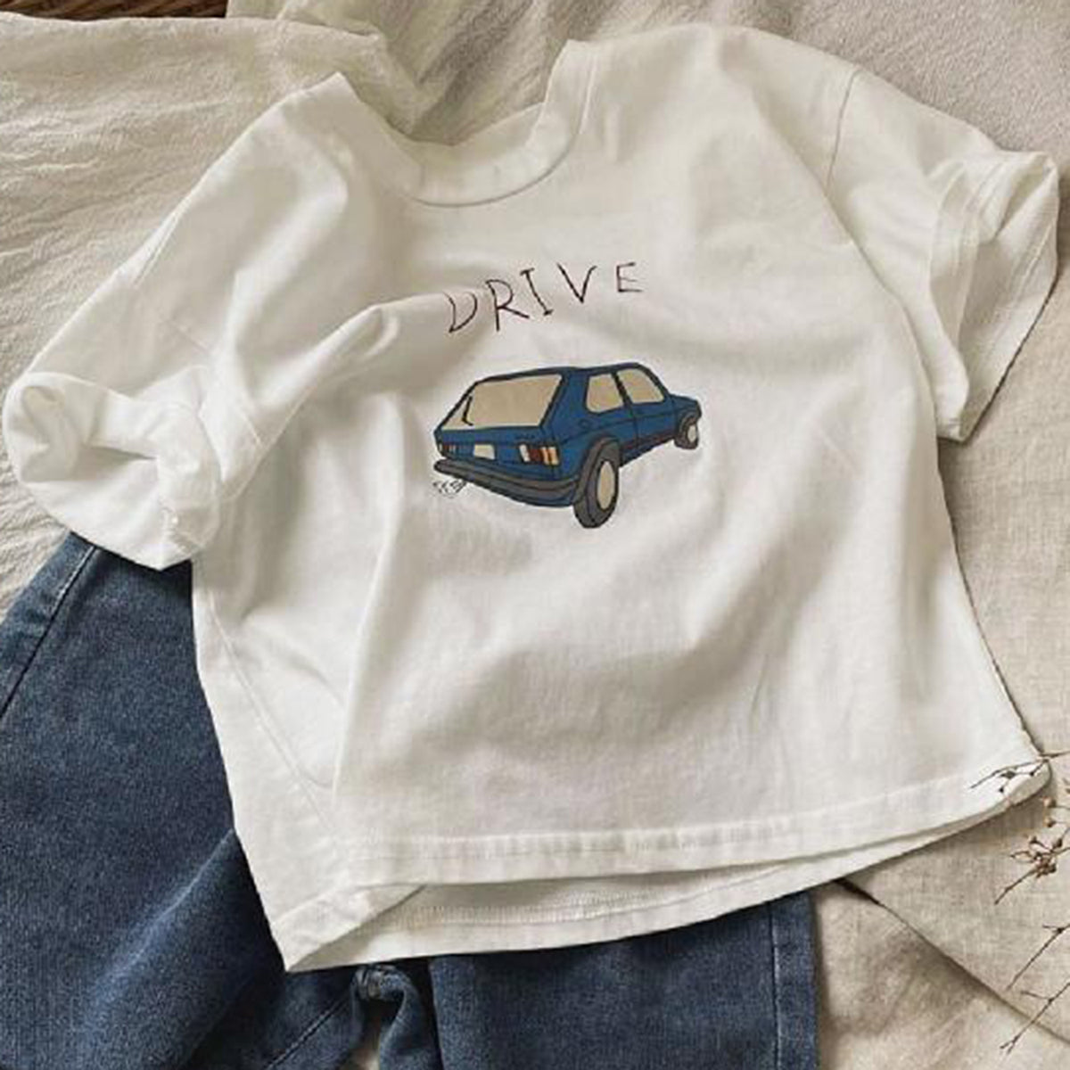 Modern Chic All-Season Minimalist Summer Boys' T-Shirt, Ages 2-11 | Color: White | Image 1