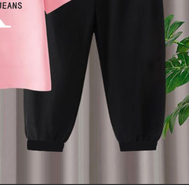 Modern Chic All-Season Minimalist Summer 2-Piece Unisex Kids' Pants Suit, Ages 2-7 | Color: Pink | Image 2