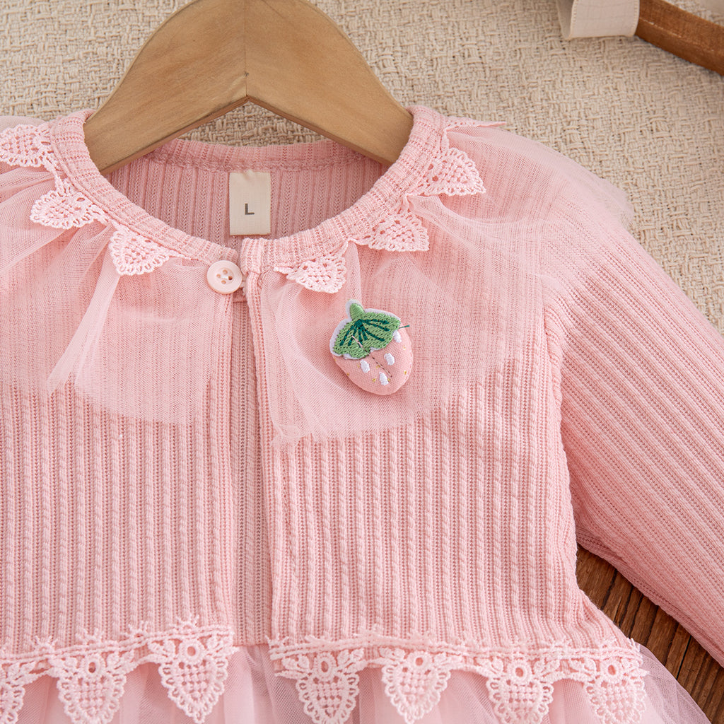 Sweet & Cute Autumn Baby Girls' Dress, Ages 1-24 Months | Color: Pink | Image 3