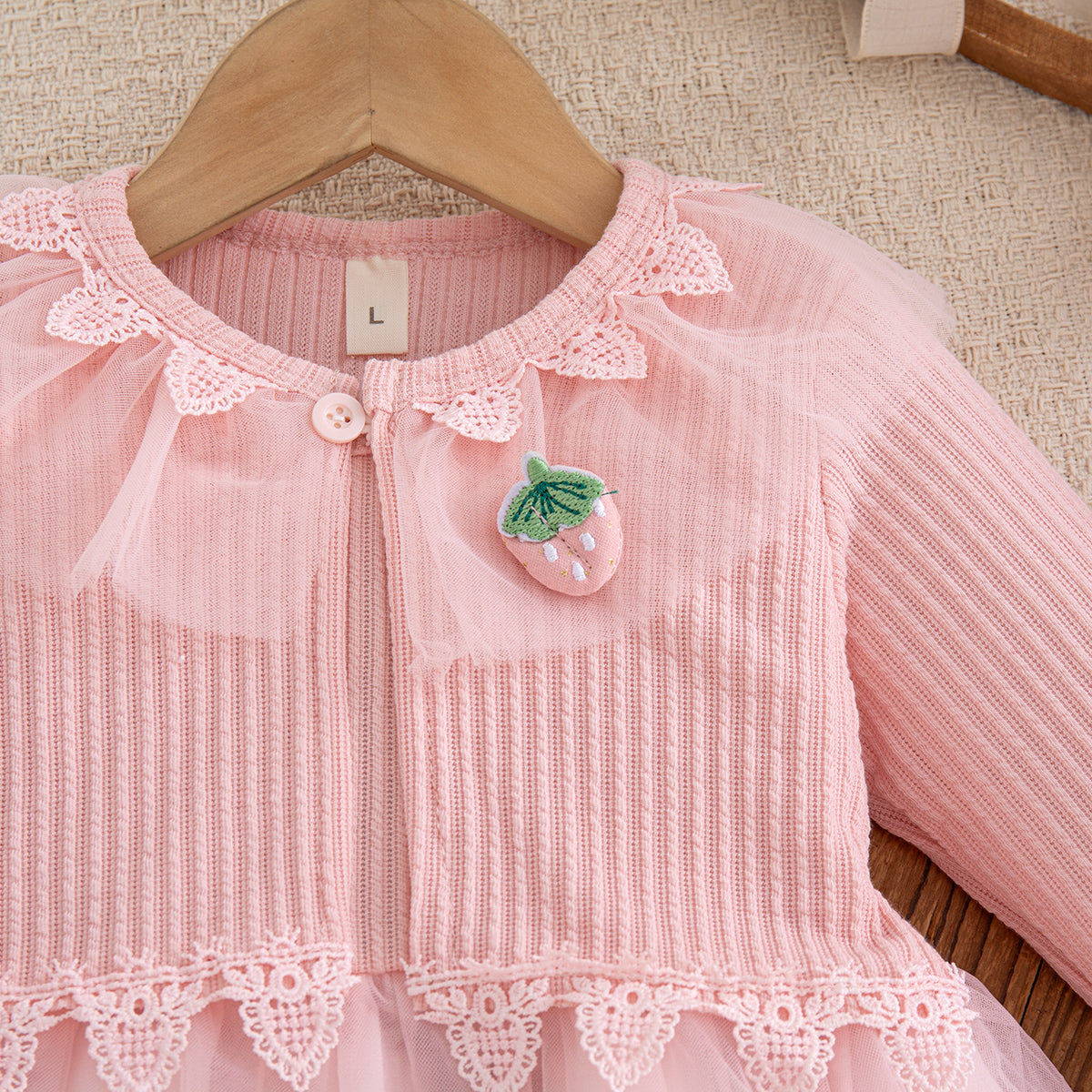 Sweet & Cute Autumn Baby Girls' Dress, Ages 1-24 Months | Color: Pink | Image 3