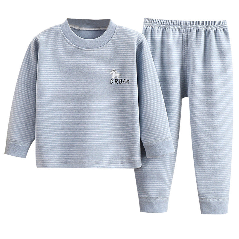 Minimalist Winter 2-Piece Unisex Kids' Pajama Set, Ages 2-9 | Color: Blue | Image 3