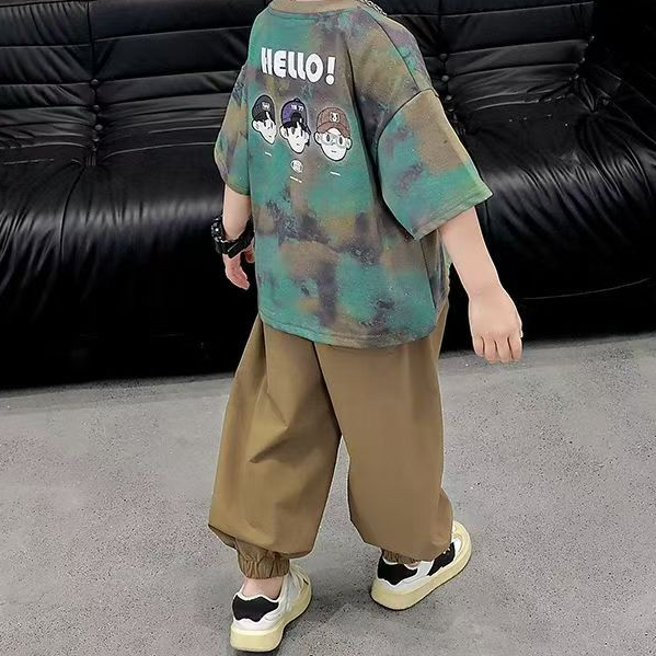 Casual Sporty Summer Boys' Pants Suit, Ages 2-8 | Color: Style 1 | Image 2