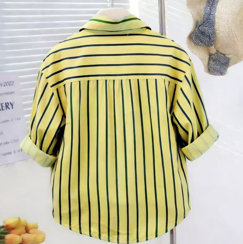 Casual Sporty Summer 3-Piece Girls' Pants Suit, Ages 2-9 | Color: Yellow | Image 2