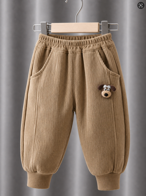 Casual Sporty Winter Boys' Casual Pants, Ages 2-7 | Color: Light Khaki | Image 2