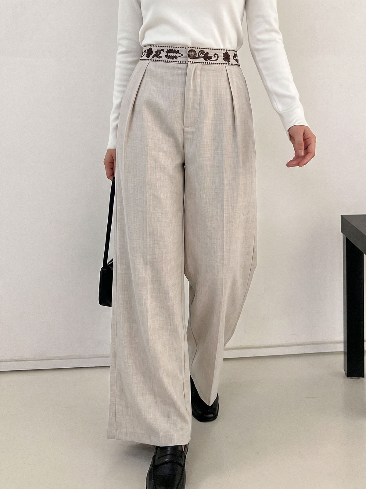 Preppy All-Season Trousers | Color: White | Image 1