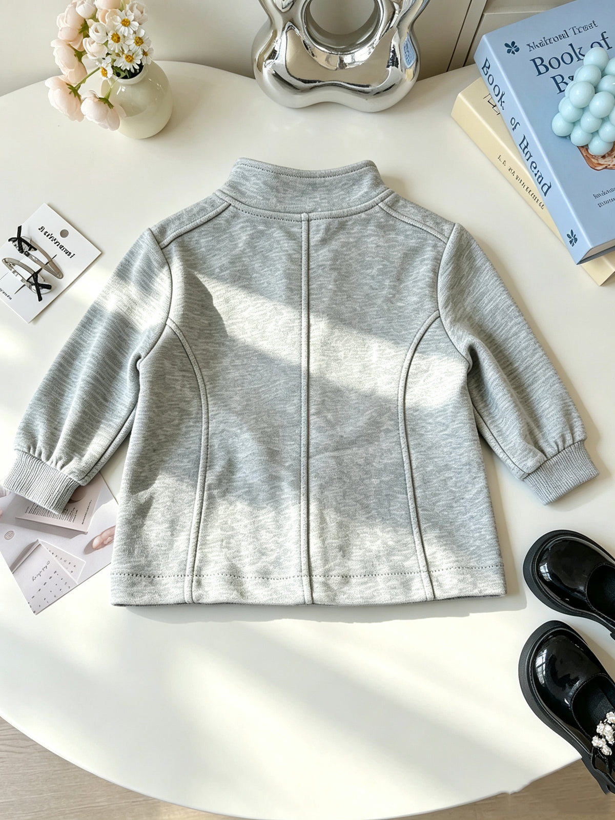 Trendy Autumn 2-Piece Girls' Pants Suit, Ages 2-7 | Color: Grey | Image 2
