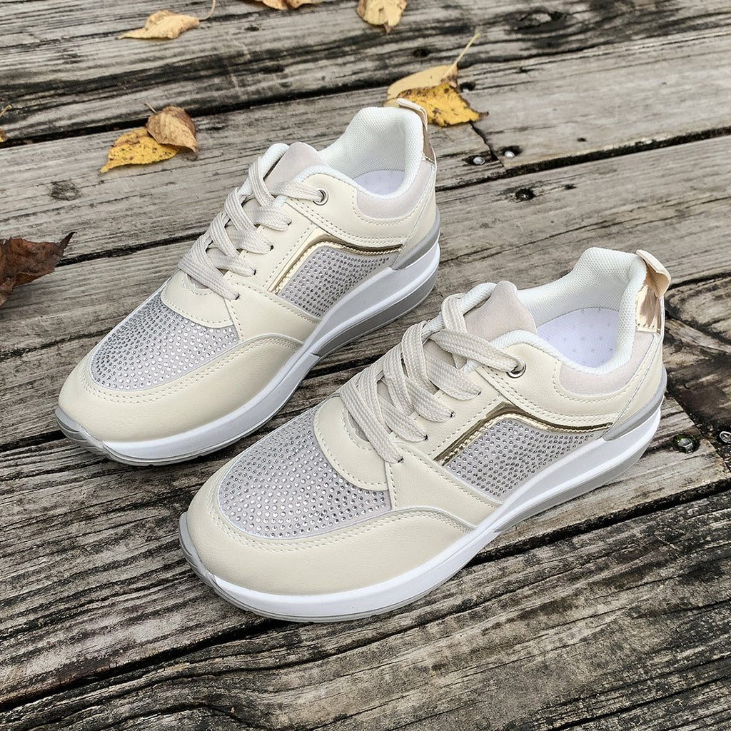 Modern Chic All-Season PU/Artificial Leather/Microfiber Leather Women's Casual Shoes | Color: Beige | Image 1