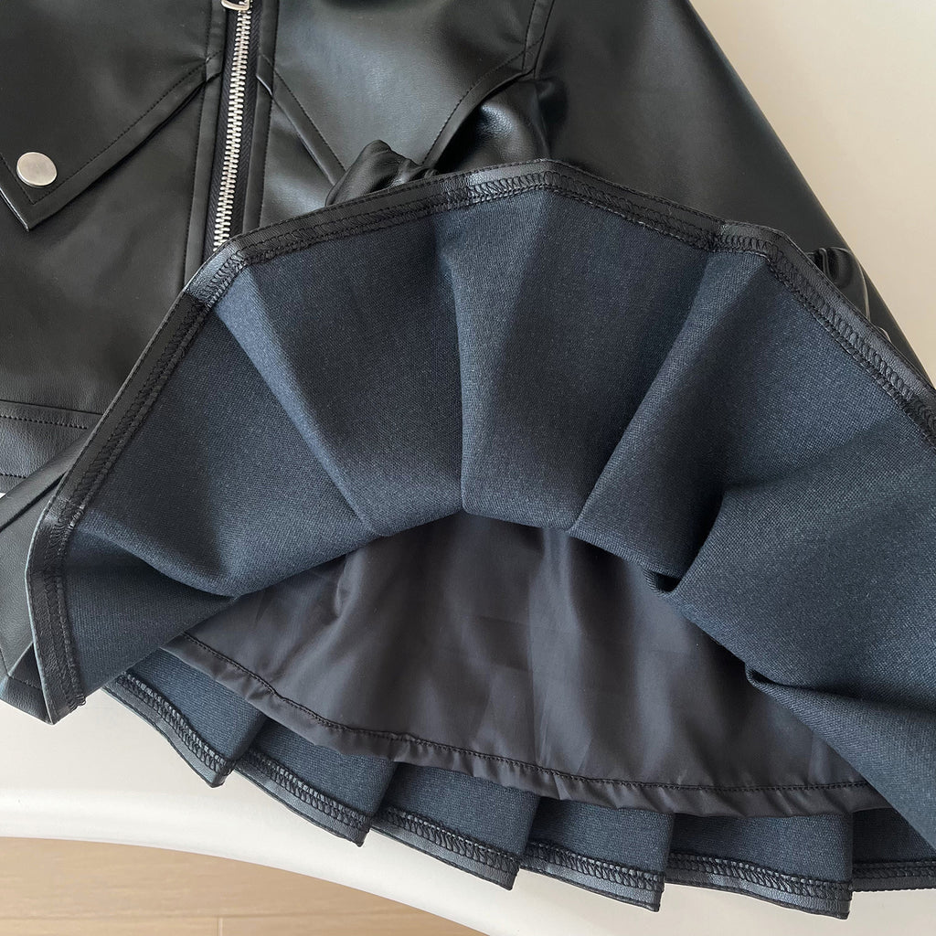 Trendy Autumn 2-Piece Girls' Dress Suit, Ages 2-9 | Color: Black | Image 2