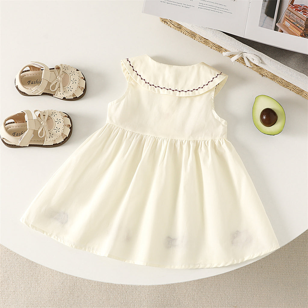 Sweet & Cute Summer Baby Girls' Dress, Ages 3-24 Months | Color: White | Image 3