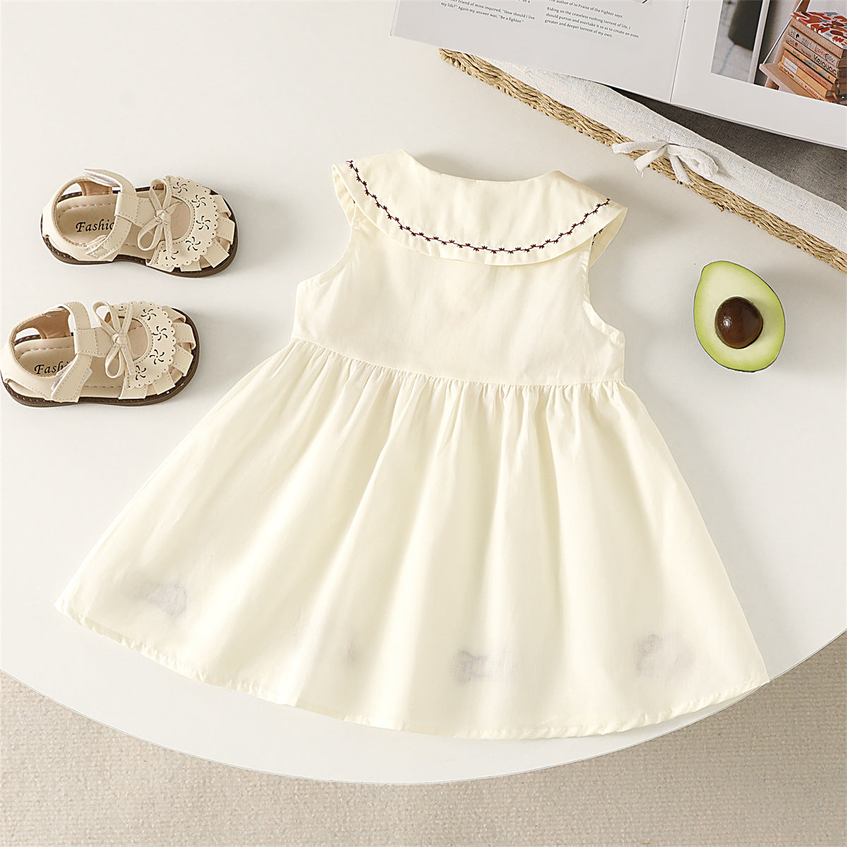 Sweet & Cute Summer Baby Girls' Dress, Ages 3-24 Months | Color: White | Image 3