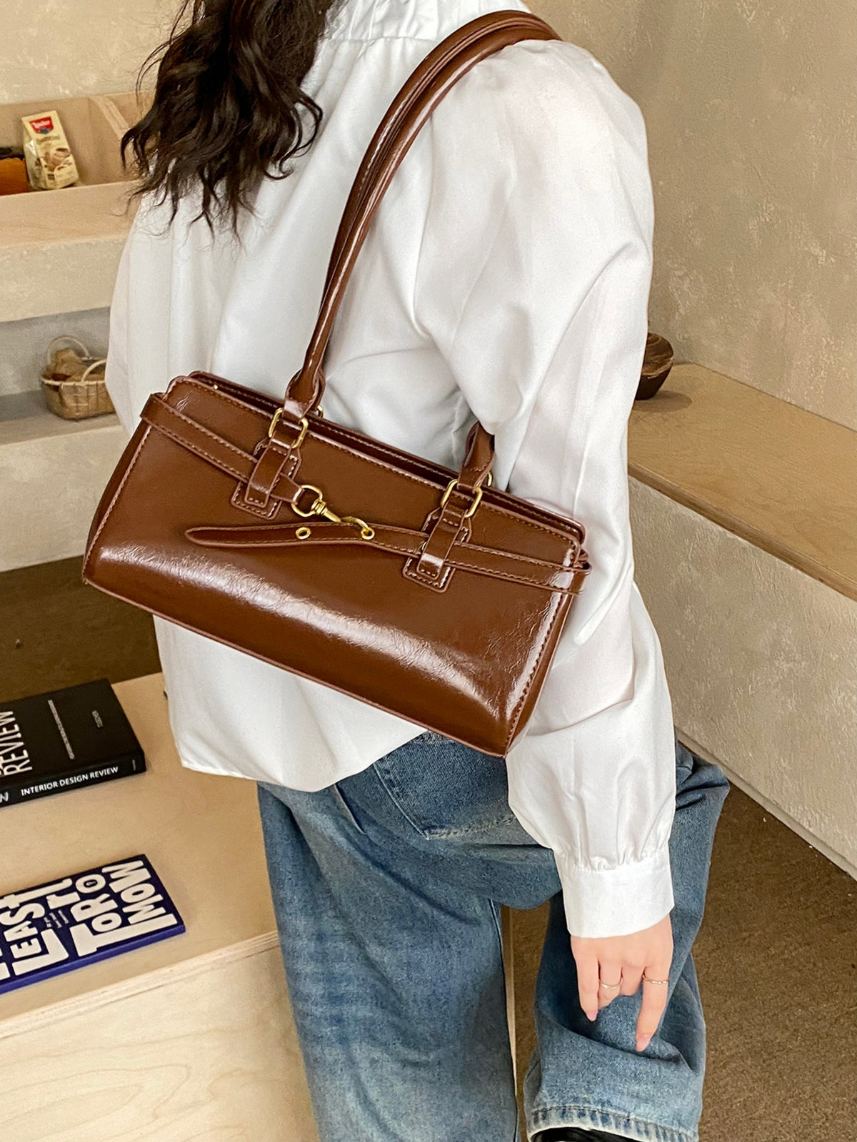 Modern Chic All-Season PU/Artificial Leather/Microfiber Leather Women's Shoulder Bags Other Bags | Color: Brown | Image 3