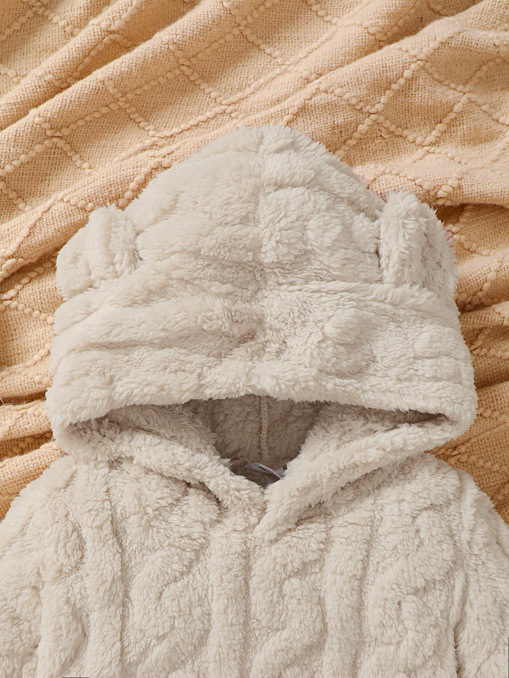 Minimalist Winter 2-Piece Unisex Baby Pants Suit, Ages 3-24 Months | Color: Beige | Image 2