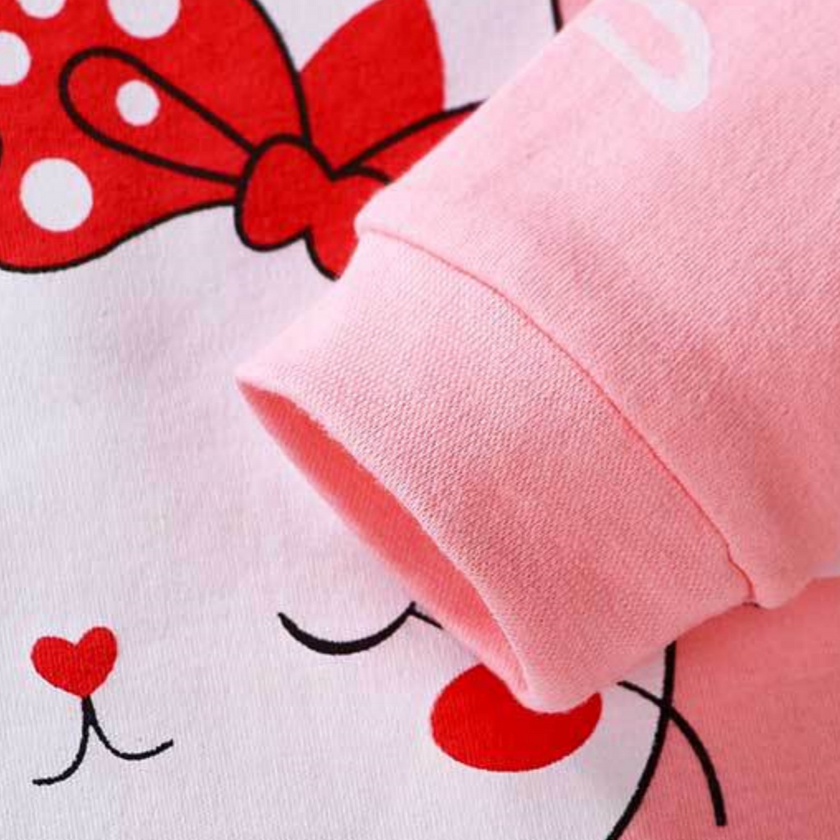 Minimalist Autumn 2-Piece Unisex Kids' Pajama Set, Ages 2-9 | Color: Pink | Image 3