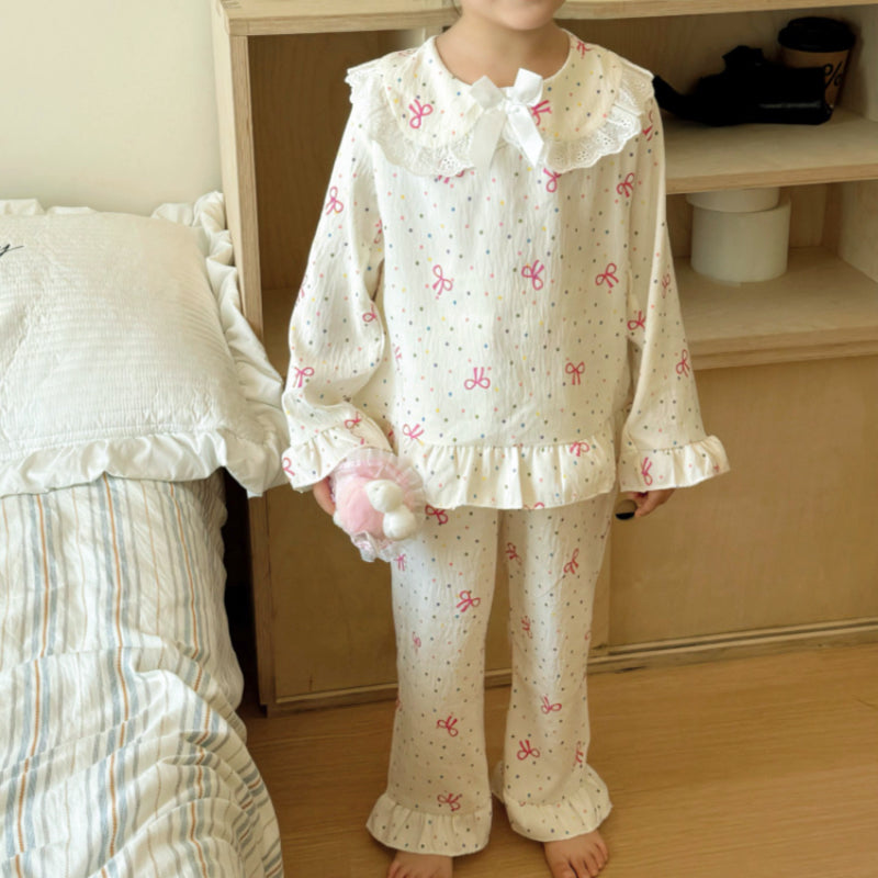 All-Season Sweet & Cute Autumn 2-Piece Girls' Pajama Set, Ages 2-13 | Color: Style 2 | Image 1