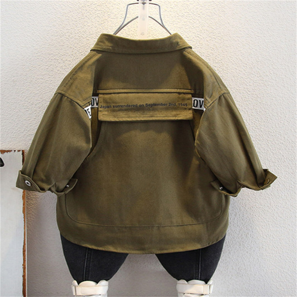 Modern Chic All-Season Trendy Spring Boys' Jacket, Ages 2-11 | Color: Army Green | Image 2