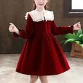 Elegant Winter Girls' A-Line Dress, Ages 3-14 | Color: Red | Image 1