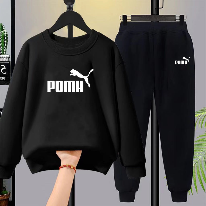Modern Chic All-Season Casual Sporty Autumn 2-Piece Boys' Pants Suit, Ages 3-14 | Color: Black | Image 1
