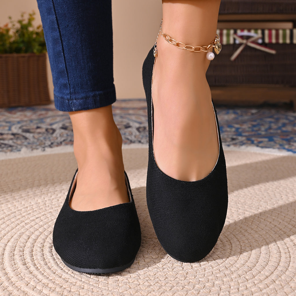 Modern Chic All-Season Cloth / Textile Women's Flat Shoes | Color: Black | Image 2