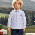 Modern Chic All-Season Minimalist Autumn Boys' Shirt, Ages 2-9 | Color: Light Blue | Image 1