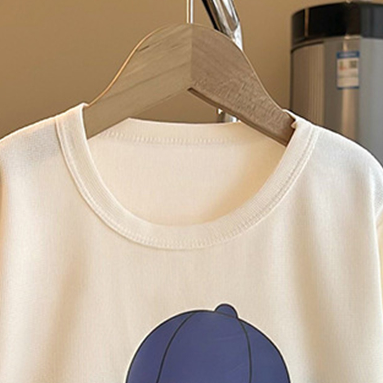 Modern Chic All-Season Minimalist Summer 2-Piece Unisex Kids' Pants Suit, Ages 2-5 | Color: Deep Blue | Image 2