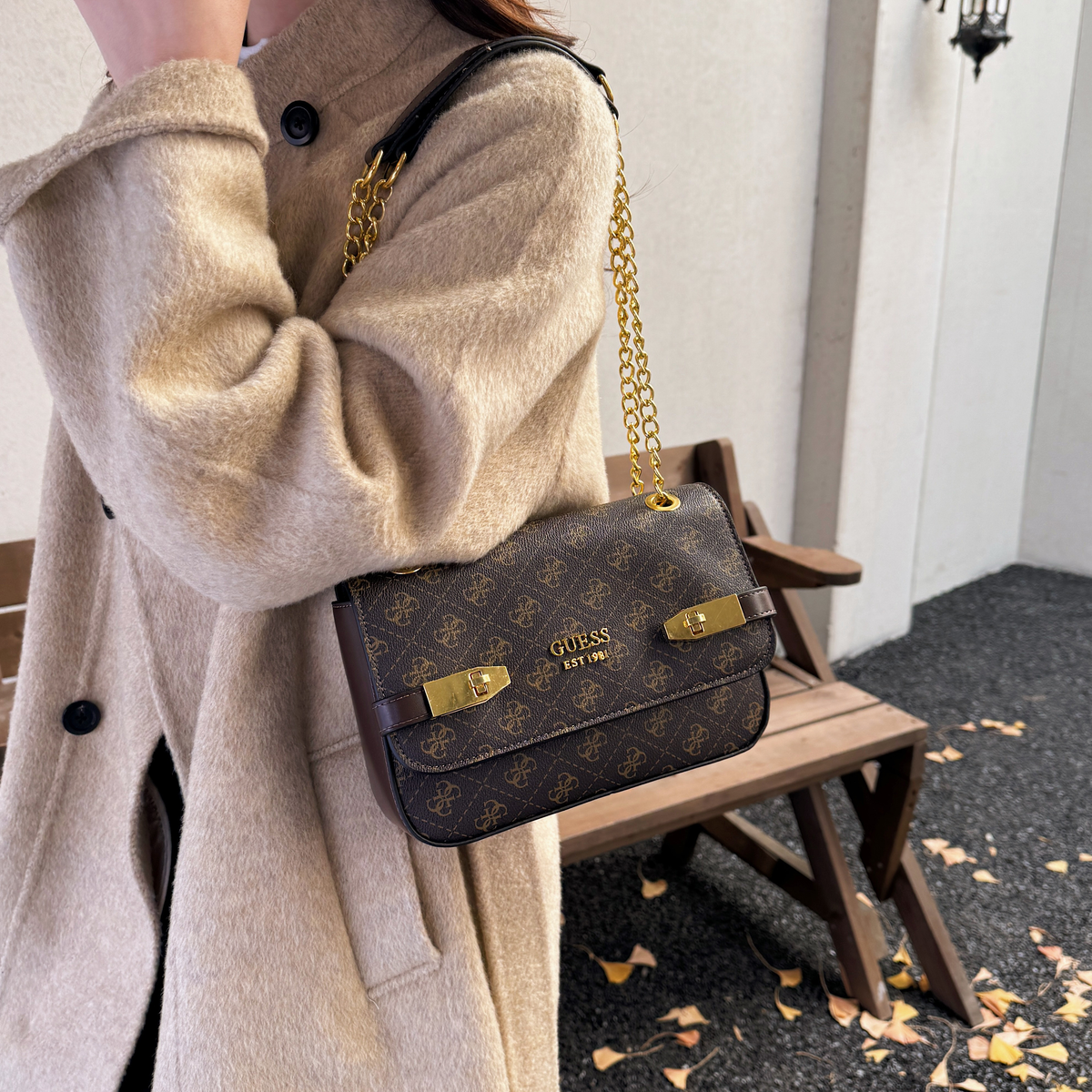 Modern Chic All-Season PU/Artificial Leather/Microfiber Leather, Cloth / Textile Women's Shoulder Bags Underarm Bags | Color: Coffee | Image 3