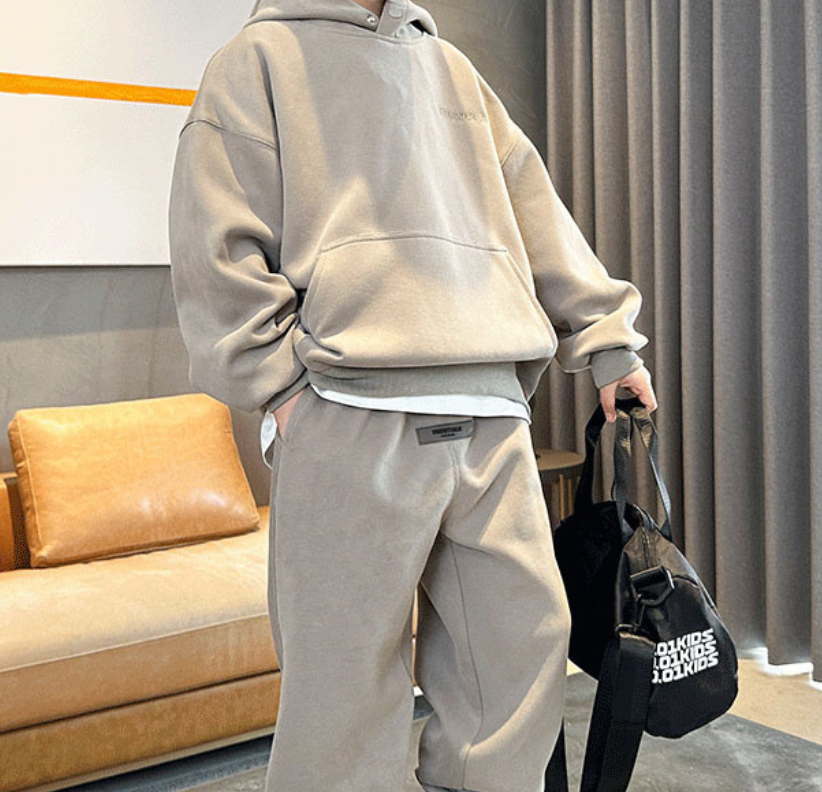 Modern Chic All-Season Minimalist Spring 2-Piece Boys' Pants Suit, Ages 4-14 | Color: Grey | Image 3
