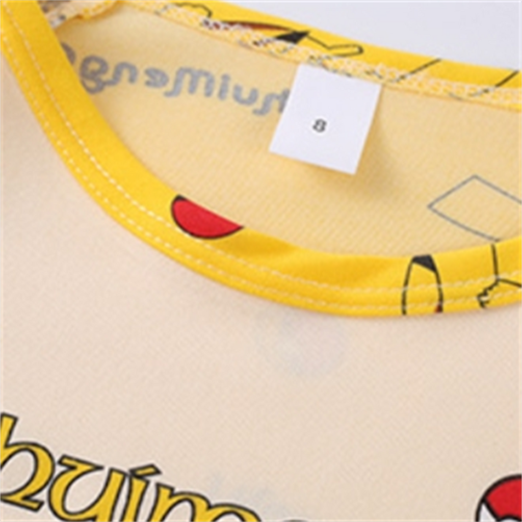Modern Chic All-Season Minimalist Autumn 2-Piece Unisex Kids' Pajama Set, Ages 2-11 | Color: Yellow | Image 2