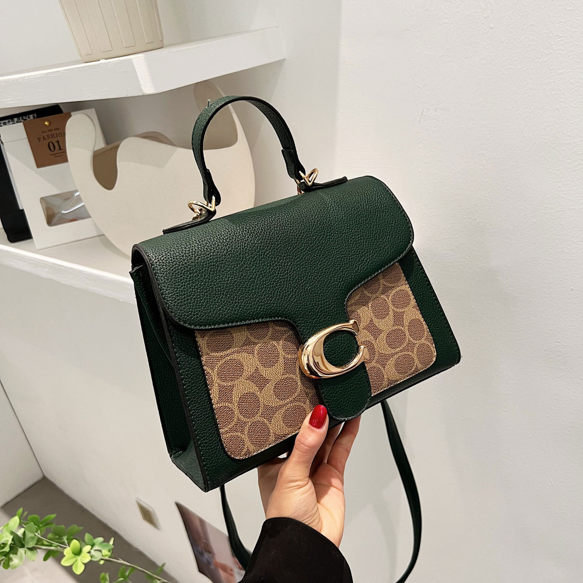 Modern Chic All-Season PU/Artificial Leather/Microfiber Leather Women's Crossbody Bags Other Bags | Color: Green | Image 2