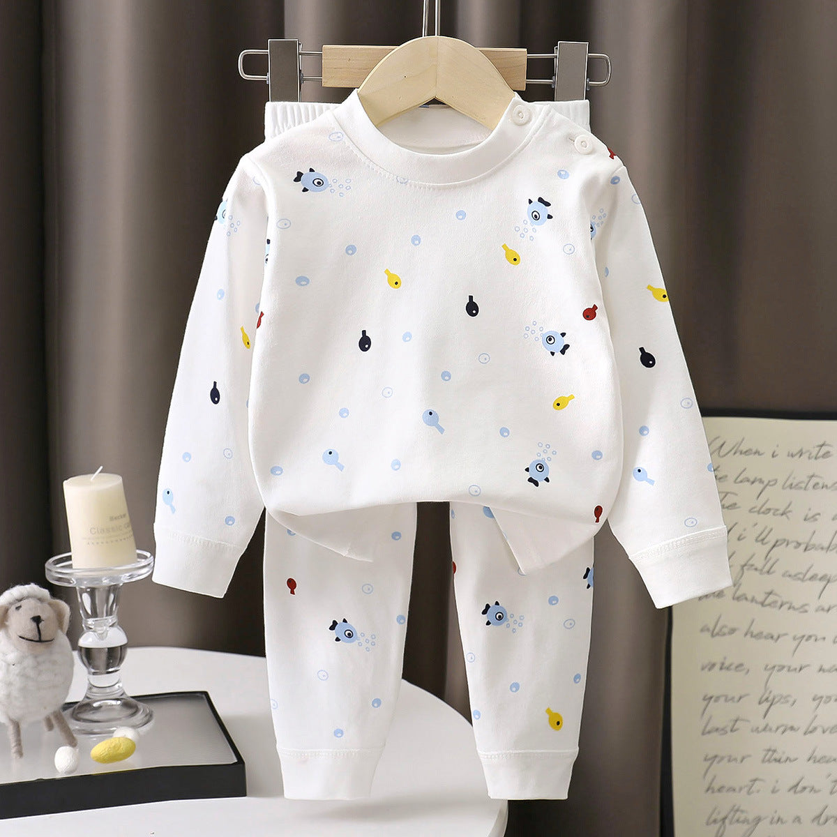 Sweet & Cute Spring 2-Piece Unisex Kids' Pajama Set, Ages 2-7 | Color: Style 2 | Image 1