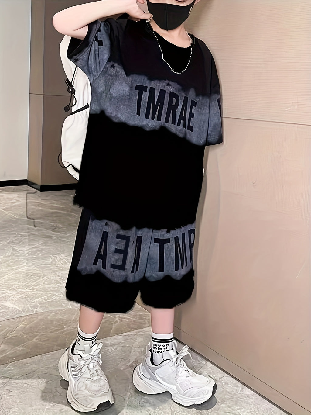 Trendy Summer 2-Piece Boys' Pants Suit, Ages 4-14 | Color: Black | Image 2