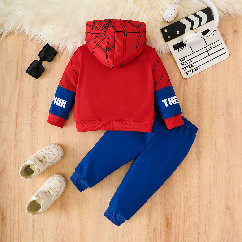 Modern Chic All-Season Casual Sporty Autumn 2-Piece Baby Boys' Pants Suit, Ages 3-24 Months | Color: Red | Image 3